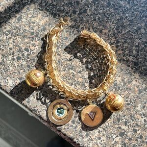 Vintage Gold Filled Basketball Charm Bracelet